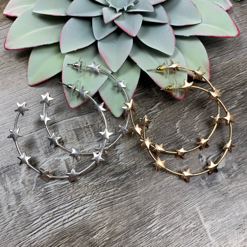 Made Of Stars Hoop Earrings - Gold - Picture 5 of 5